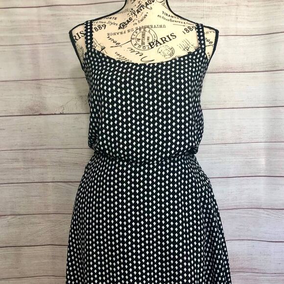 BeBop Blouson Sundress Black & White Diamond Pattern Small - Picture 6 of 7
